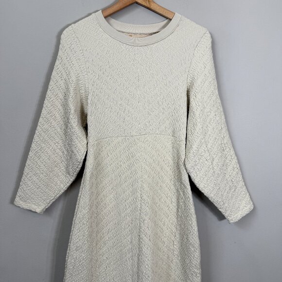 Free People Gabby Seamless Midi Dress Women's M/L Ivory Wet Plaster Textured NWT - Picture 7 of 16
